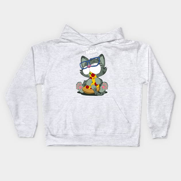 Pizza Cat! Blue Kids Hoodie by CuddleswithCatsArt